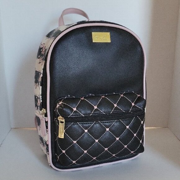 Betsey Johnson Quilted Mini Backpack Bag Pink Black Floral Women\'s Woman\'s main image 12